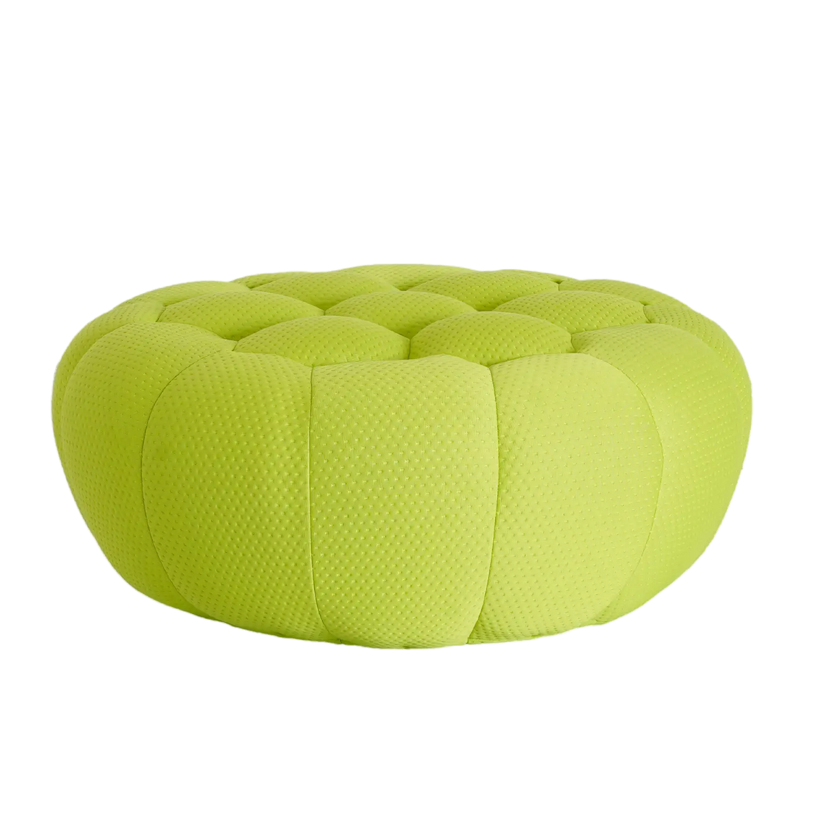 Pufs esenciales de tejido 3D verde lima | 1 pieza, tejido 3D, diseño compacto