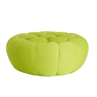 Essential Armless Floor Sofas | 1-Piece 3D Knitted Fabric Lime Green Ottoman