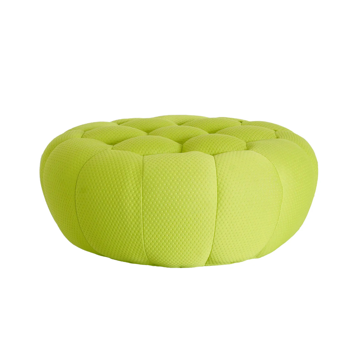 Pufs esenciales de tejido 3D verde lima | 1 pieza, tejido 3D, diseño compacto