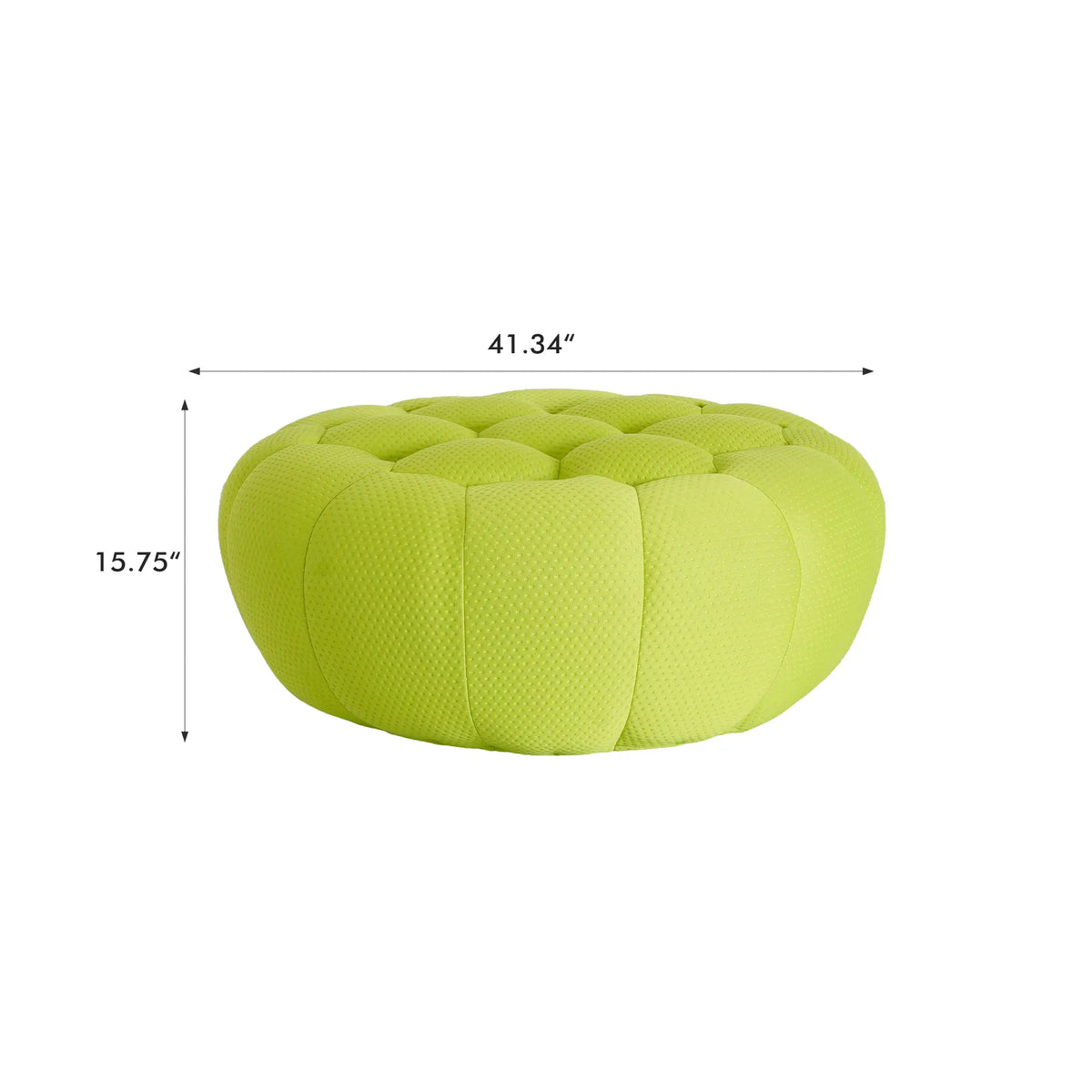 Pufs esenciales de tejido 3D verde lima | 1 pieza, tejido 3D, diseño compacto