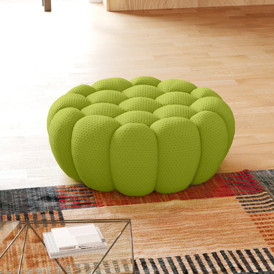 Essential Armless Floor Sofas | 1-Piece 3D Knitted Fabric Lime Green Ottoman