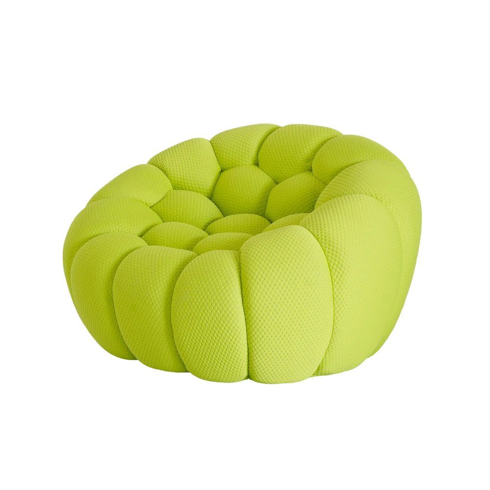 Essential Armless Floor Sofas | 1-Piece 3D Knitted Fabric Lime Green Single Sofa 1-Seater