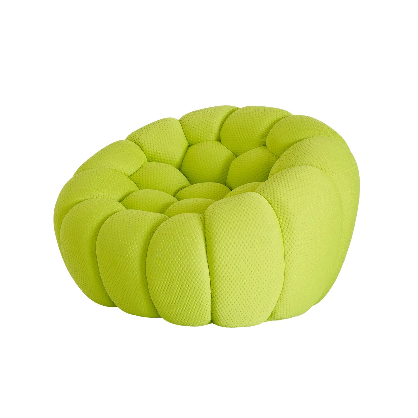 Essential Armless Floor Sofas | 1-Piece 3D Knitted Fabric Lime Green Single Sofa 1-Seater