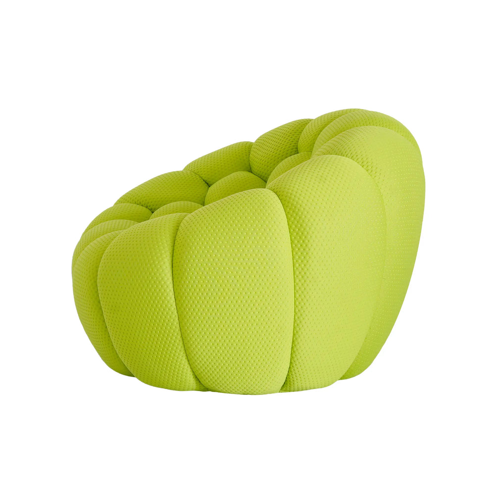 Essential Armless Floor Sofas | 1-Piece 3D Knitted Fabric Lime Green Single Sofa 1-Seater