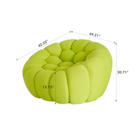 Essential Armless Floor Sofas | 1-Piece 3D Knitted Fabric Lime Green Single Sofa 1-Seater