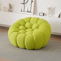 Essential Armless Floor Sofas | 1-Piece 3D Knitted Fabric Lime Green Single Sofa 1-Seater