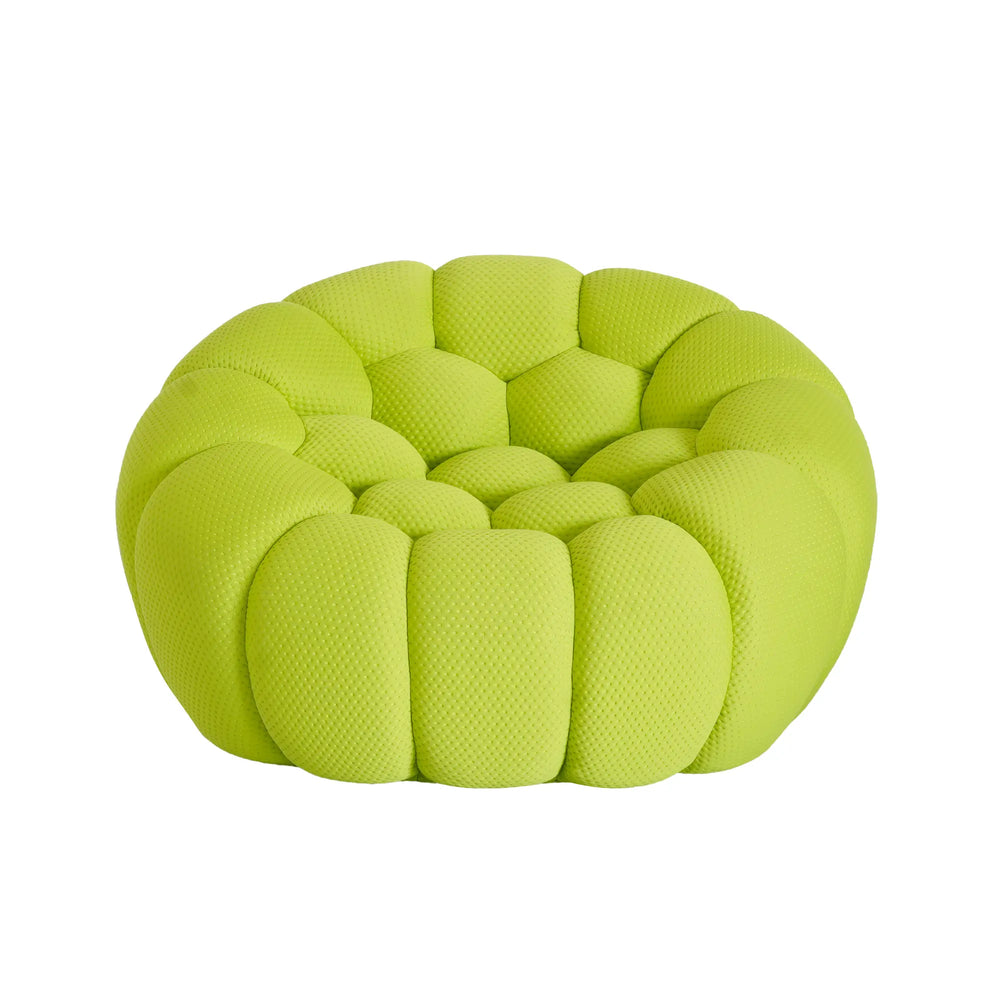 Essential Armless Floor Sofas | 1-Piece 3D Knitted Fabric Lime Green Single Sofa 1-Seater