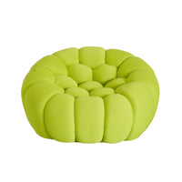 Essential Armless Floor Sofas | 1-Piece 3D Knitted Fabric Lime Green Single Sofa 1-Seater