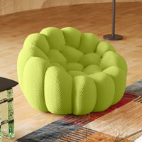Essential Armless Floor Sofas | 1-Piece 3D Knitted Fabric Lime Green Single Sofa 1-Seater