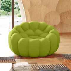 Essential Armless Floor Sofas | 1-Piece 3D Knitted Fabric Lime Green Single Sofa 1-Seater