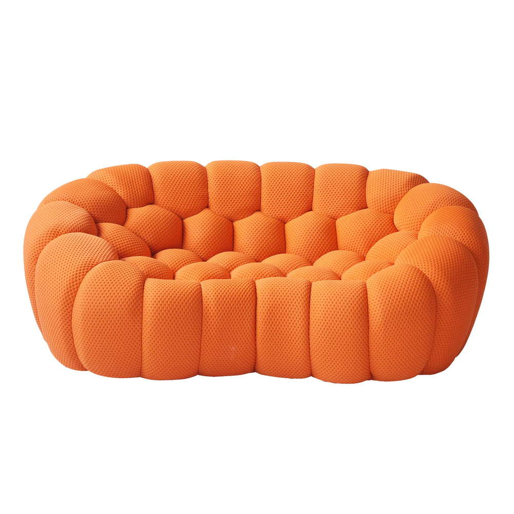 Sofás Essential Arc Boneless | Loveseats de 1 pieza de tejido de punto 3D naranja de 2 plazas