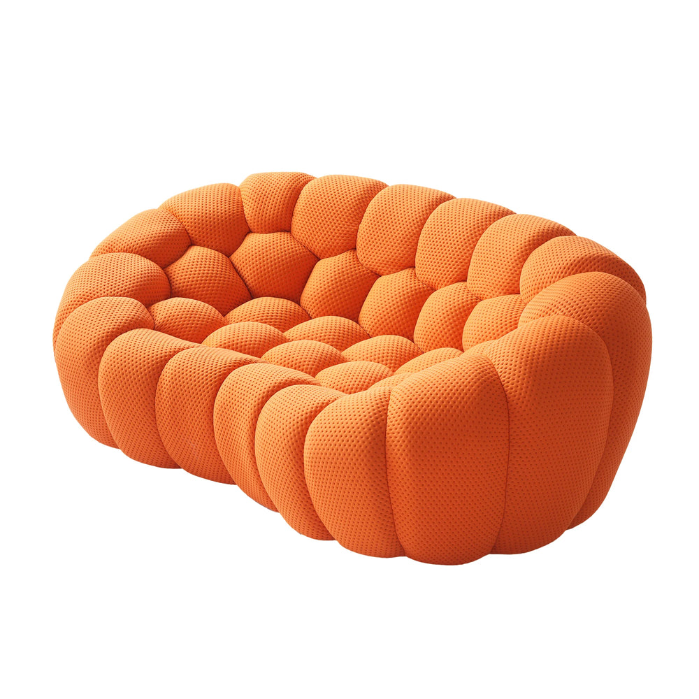 Sofás Essential Arc Boneless | Loveseats de 1 pieza de tejido de punto 3D naranja de 2 plazas