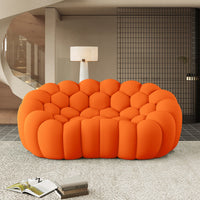 Sofás Essential Arc Boneless | Loveseats de 1 pieza de tejido de punto 3D naranja de 2 plazas