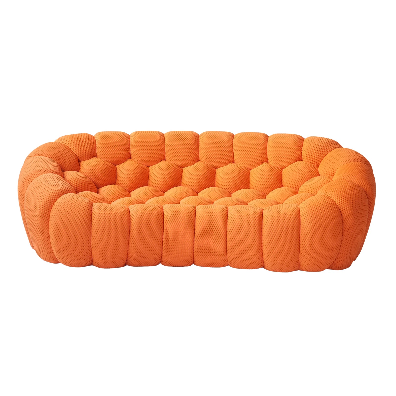 Sofás seccionales Essential de 3 plazas, color naranja, de tela tejida en 3D | 1 pieza, tela tejida en 3D, apto para apartamentos