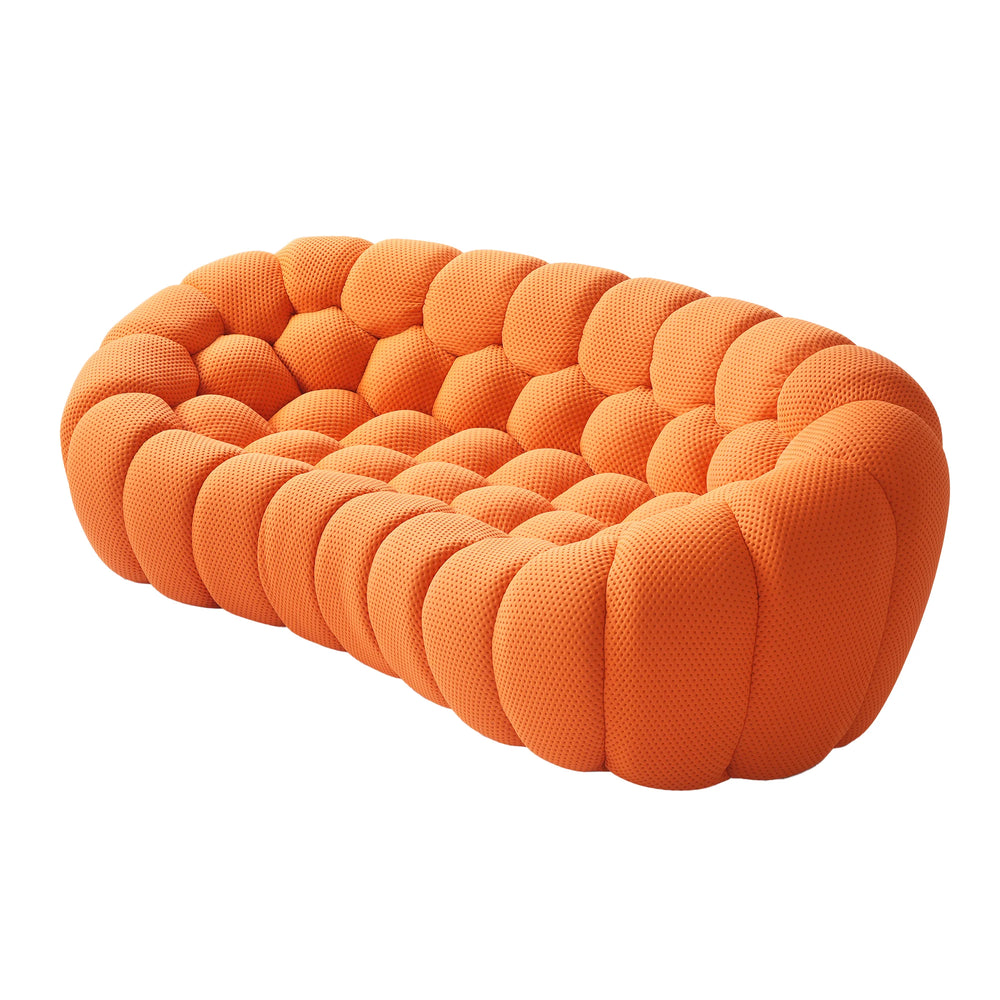 Sofás Essential Arc Boneless | Loveseats de 1 pieza de tejido de punto 3D naranja de 3 plazas