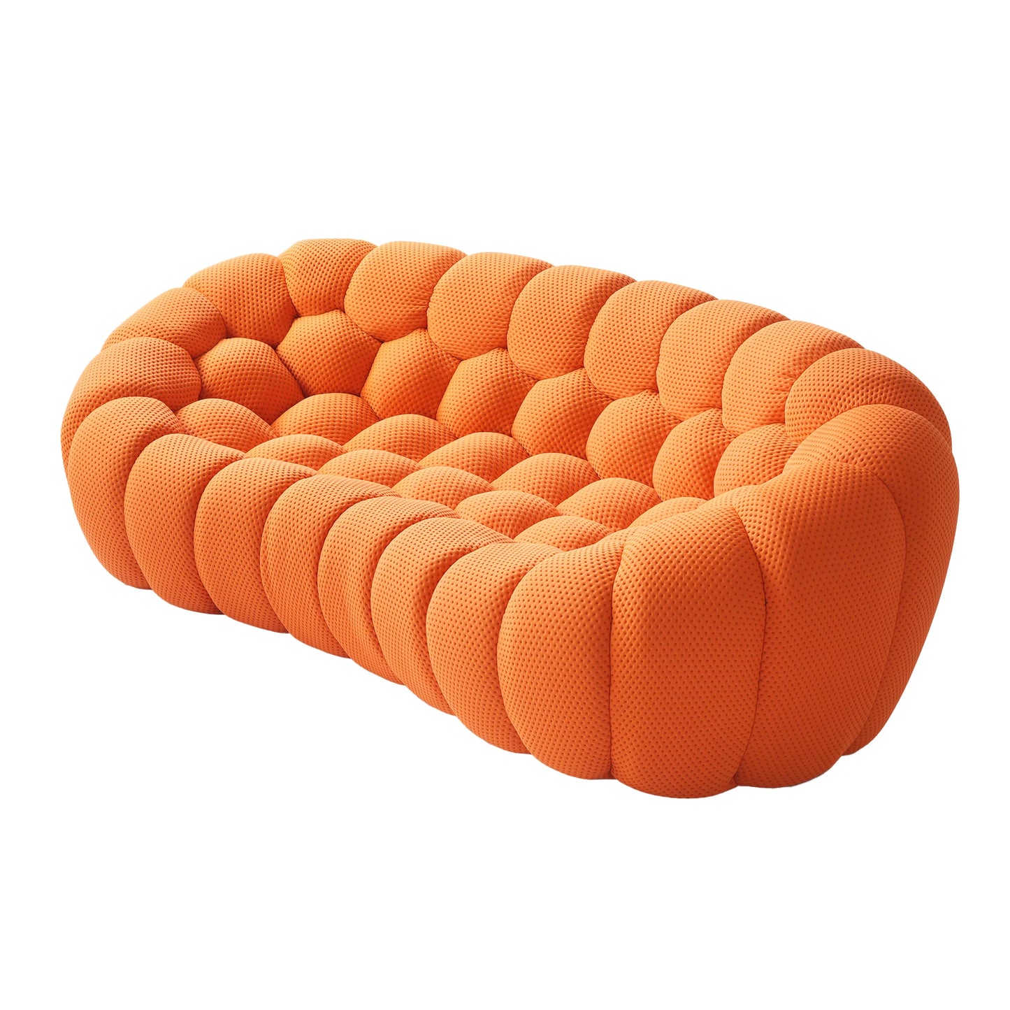 Sofás Essential Arc Boneless | Loveseats de 1 pieza de tejido de punto 3D naranja de 3 plazas