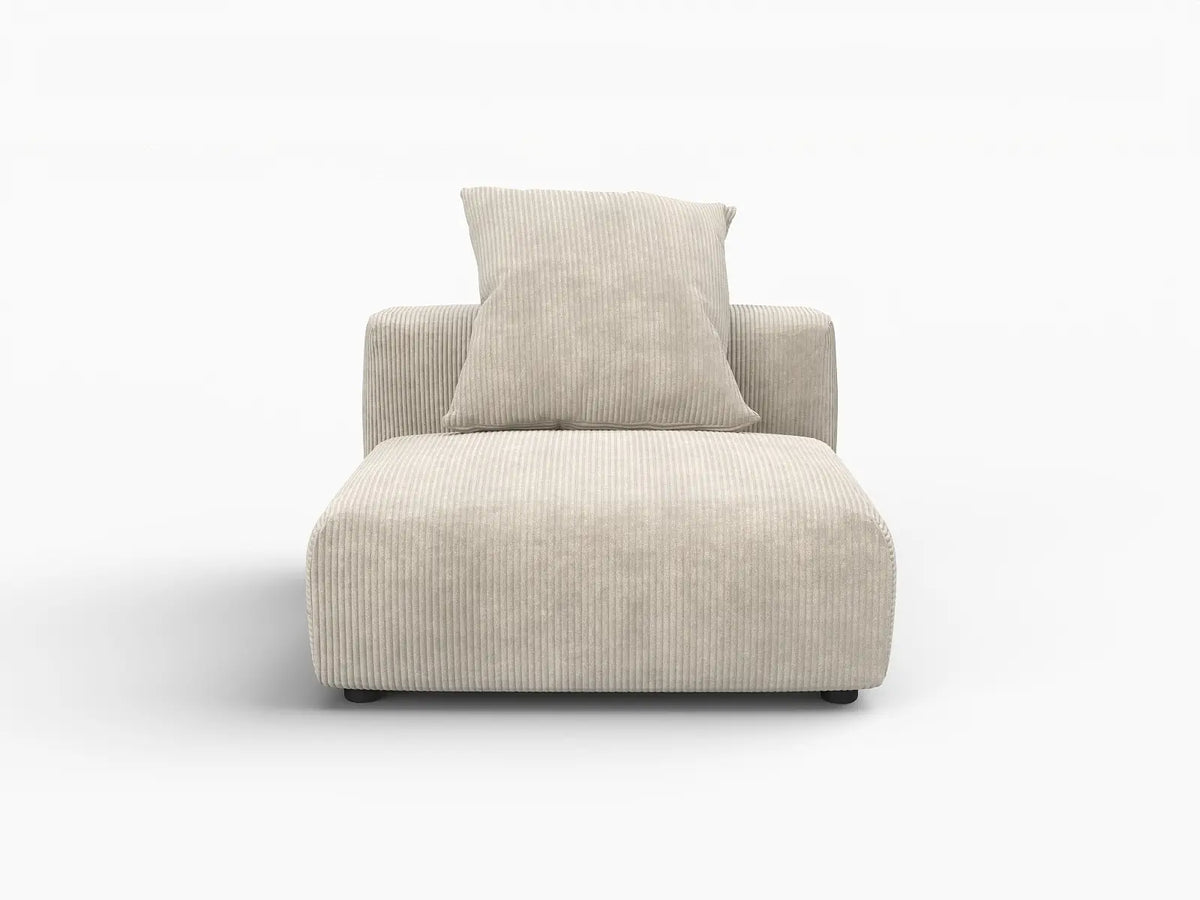 Sofá individual Matrix de 1 plaza, color beige, lavable | 1 pieza, tejido de pana, diseño modular