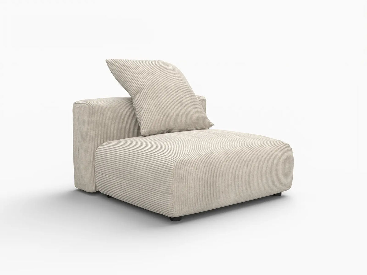 Sofá individual Matrix de 1 plaza, color beige, lavable | 1 pieza, tejido de pana, diseño modular