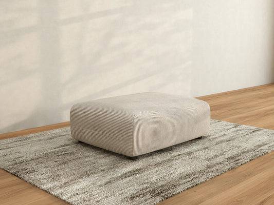 Sofás modulares modernos Matrix | Otomanas de pana beige de una pieza