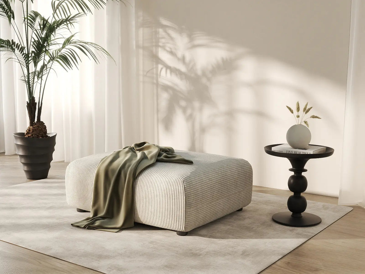 Matrix Modern Modular Sofas Covers | Beige Corduroy Sofa Cover for Ottoman