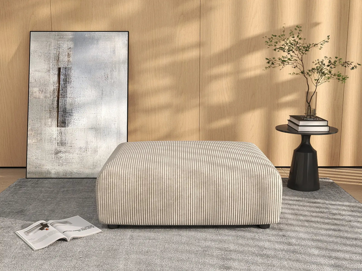 Matrix Modern Modular Sofas Covers | Beige Corduroy Sofa Cover for Ottoman