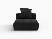 1 Piece Black Corduroy Armless Single Sofa 1 Seater