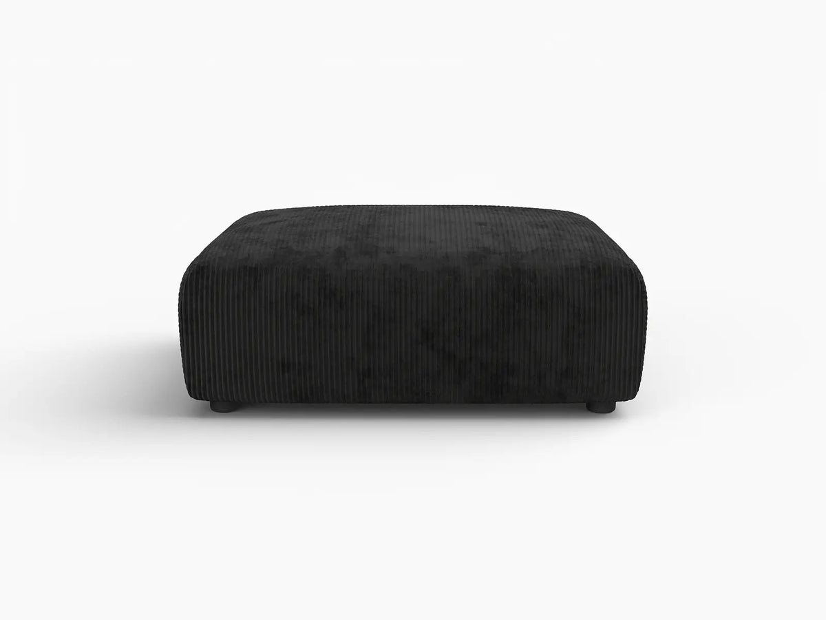 Matrix Black Washable Ottoman | 1-Piece, Corduroy Fabric, Modular Design