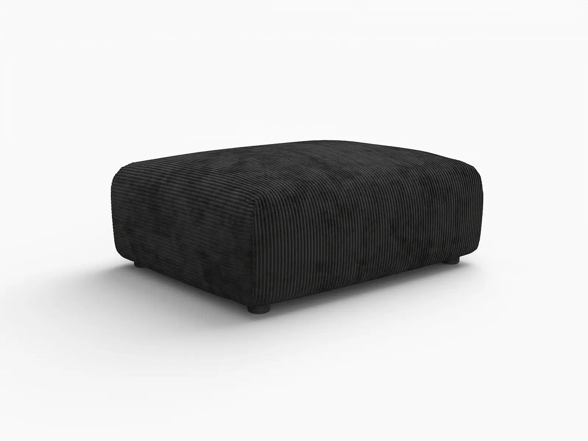 Matrix Black Washable Ottoman | 1-Piece, Corduroy Fabric, Modular Design