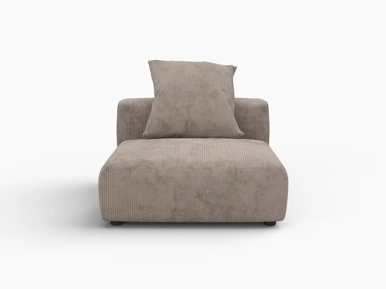 1 Piece Brown Corduroy Armless Single Sofa 1 Seater