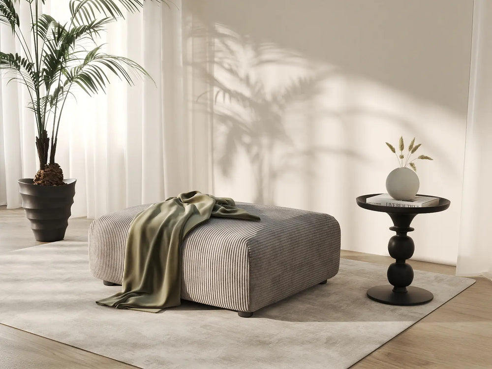 Matrix Modern Modular Sofas | 1-Piece Brown Corduroy Ottomans