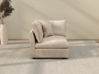 1 Piece Khaki Cotton Linen Corner Seat 1 Seater_2