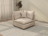 1 Piece Khaki Cotton Linen Corner Seat 1 Seater_3