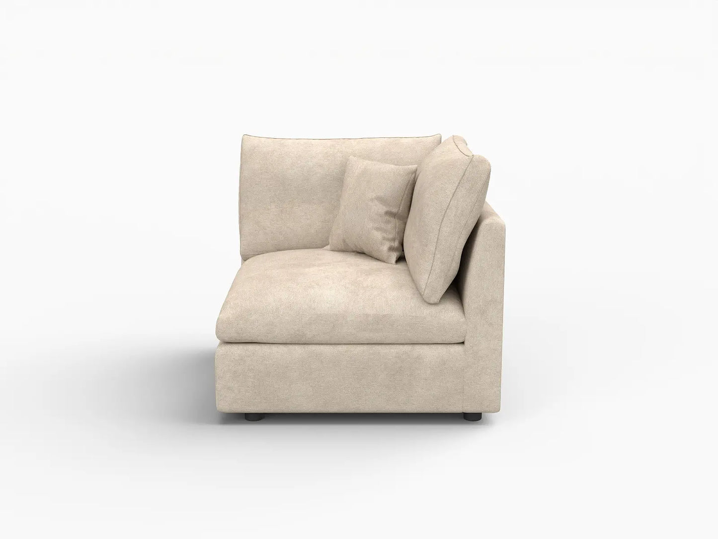 1 Piece Khaki Cotton Linen Corner Seat 1 Seater_4