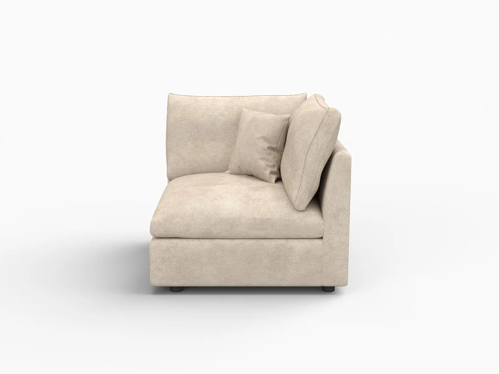 1 Piece Khaki Cotton Linen Corner Seat 1 Seater_4