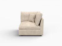 1 Piece Khaki Cotton Linen Corner Seat 1 Seater_4