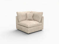 1 Piece Khaki Cotton Linen Corner Seat 1 Seater_5