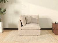 1 Piece Khaki Cotton Linen Corner Seat 1 Seater_6