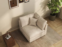 1 Piece Khaki Cotton Linen Corner Seat 1 Seater_8