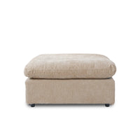 Deluxe Slope Cloud Sectional Sofas | 1-Piece Linen Khaki Ottoman