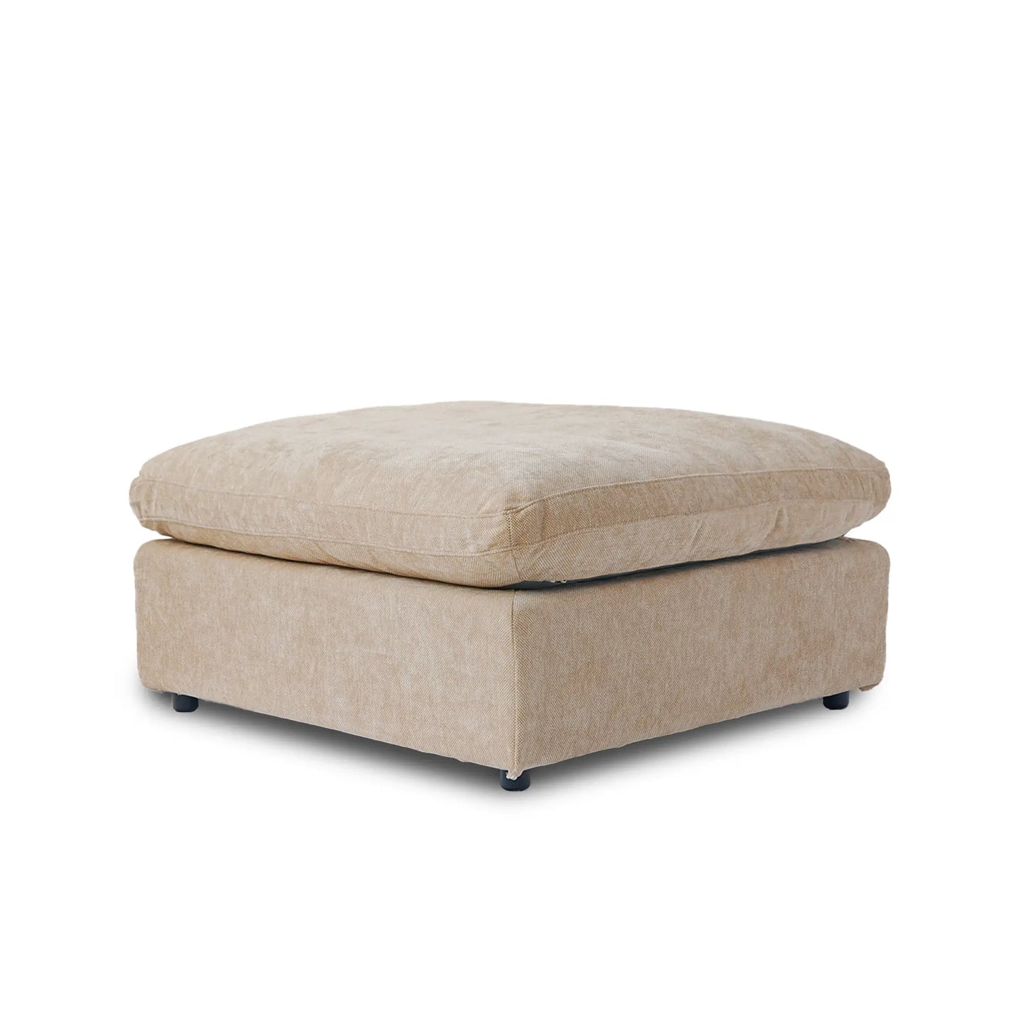 Deluxe Slope Cloud Sectional Sofas | 1-Piece Linen Khaki Ottoman