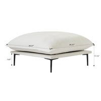 Deluxe Urban Cloud Sectional Sofas | 1-Piece Velvet Beige Ottoman