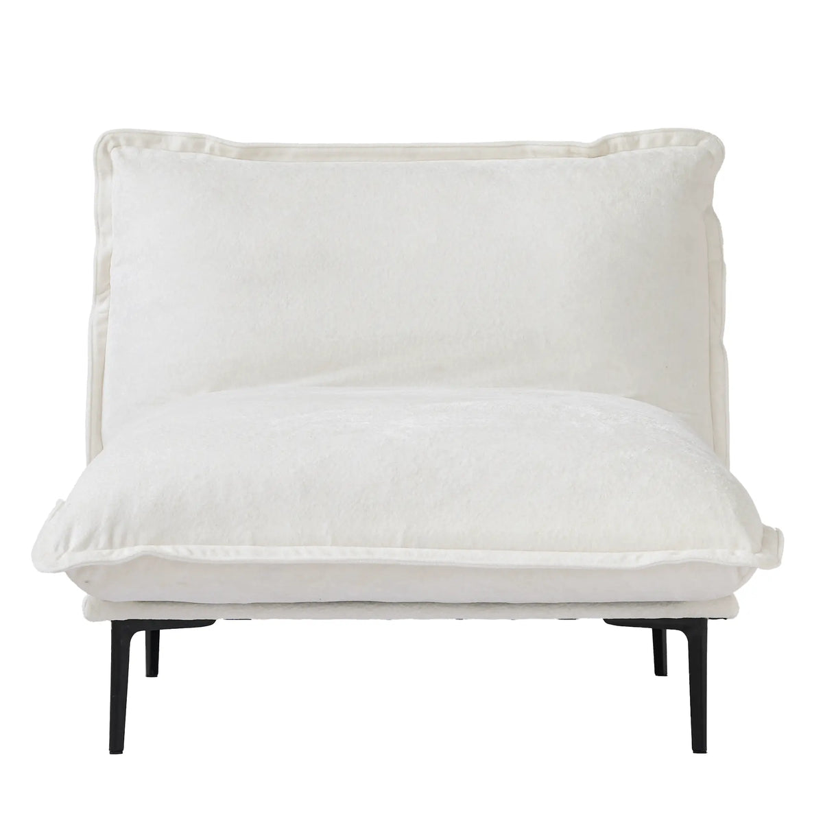 Sofá modular individual Deluxe Cloud de 1 plaza, color beige | 1 pieza, tela de terciopelo, para espacios pequeños