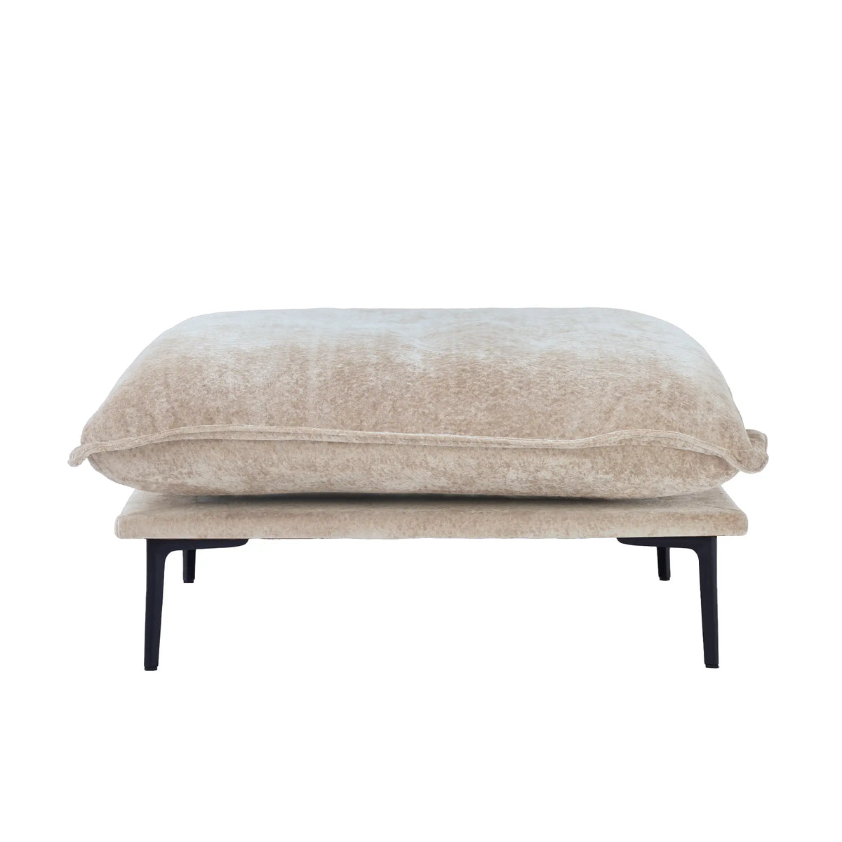 Otomana modular Deluxe Cloud Brown | 1 pieza, tela de terciopelo, ideal para apartamentos