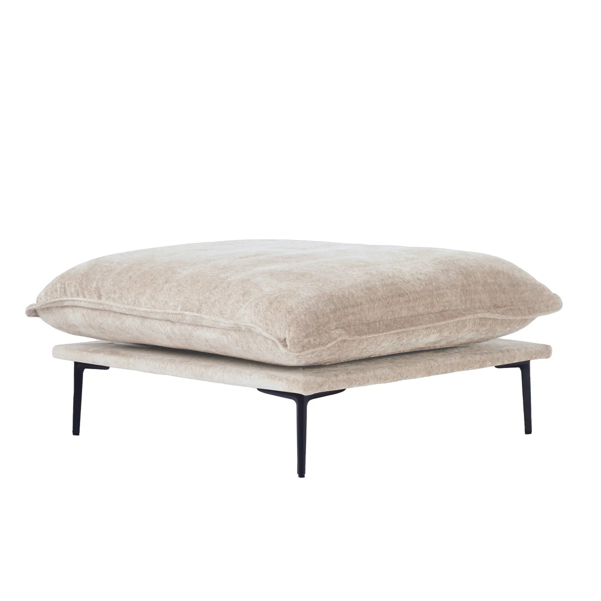 Otomana modular Deluxe Cloud Brown | 1 pieza, tela de terciopelo, ideal para apartamentos