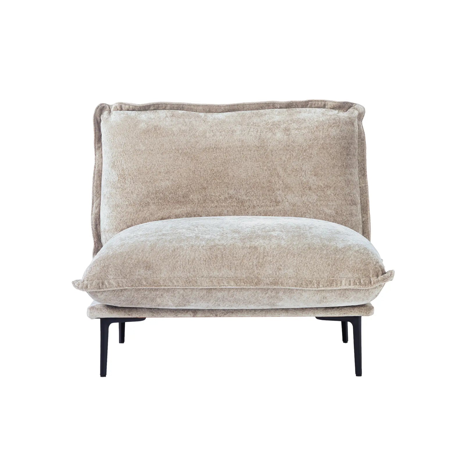 Sofá modular individual Deluxe Cloud de 1 plaza, color marrón | 1 pieza, tela de terciopelo, ideal para apartamentos.