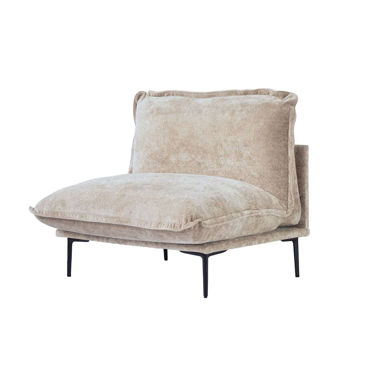 Sofá modular individual Deluxe Cloud de 1 plaza, color marrón | 1 pieza, tela de terciopelo, ideal para apartamentos.