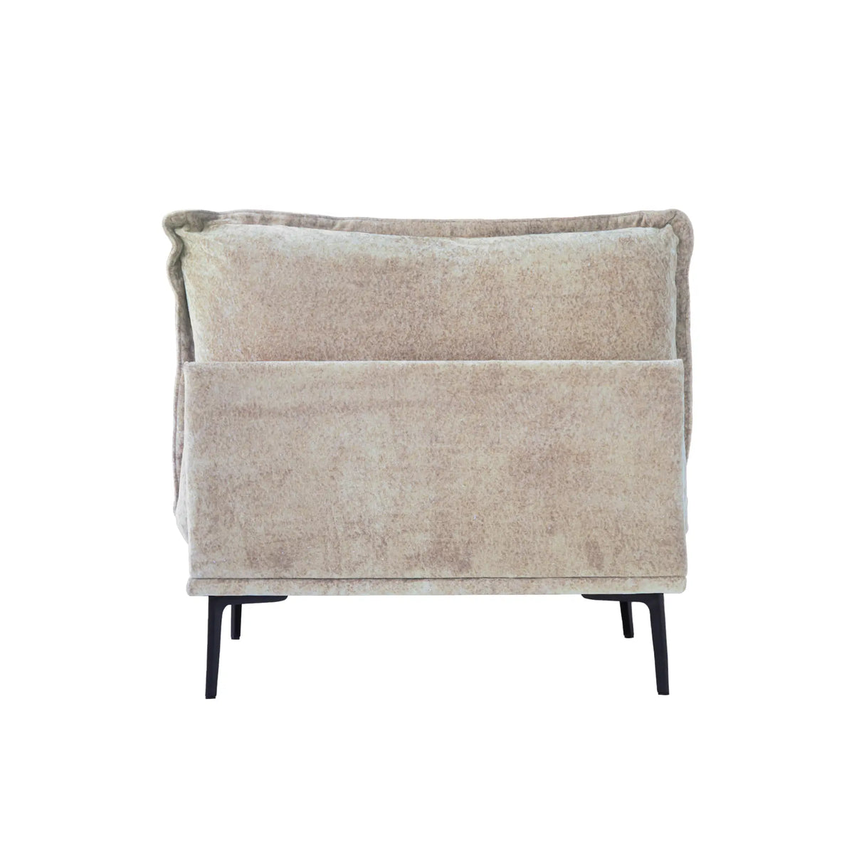 Sofá modular individual Deluxe Cloud de 1 plaza, color marrón | 1 pieza, tela de terciopelo, ideal para apartamentos.