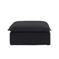 Deluxe Linen Cloud Sectional Sofas | 1-Piece Black Cotton and Linen Armless Single Sofa Ottoma