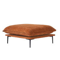 Deluxe Urban Cloud Sectional Sofas | 1-Piece Velvet Orange Ottoman