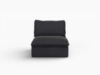 Deluxe Linen Cloud Sectional Sofas Covers | Black Cotton and Linen Sofa Cover for Middle